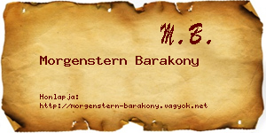 Morgenstern Barakony névjegykártya